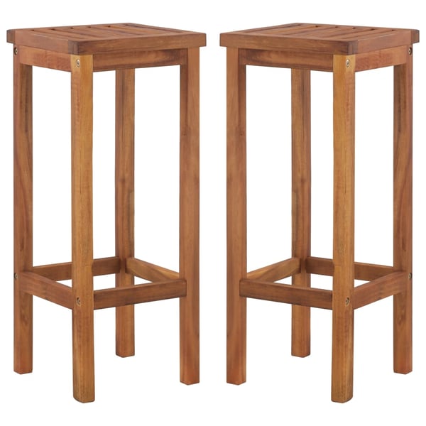 Vidaxl Bar Chairs 2 Pcs Solid Acacia Wood