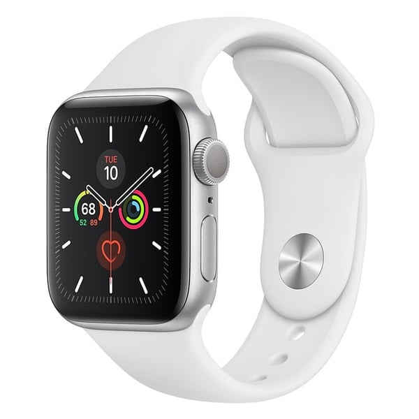 Apple Watch Series 5 GPS 40mm Silver Aluminium Case With White Sport Band Apple Watch Series 5 GPS 40mm Silver Aluminium Case With White Sport Band