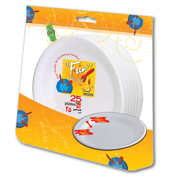 Buy Fun® Everyday Disposable Thermocol Foam Plate 10 inch, Pack of 25  Online in UAE