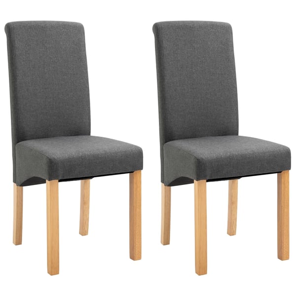 vidaXL Dining Chairs 2 pcs Grey Fabric