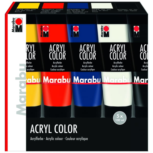 Marabu Acryl Color 5 Pc Assortment “basic”