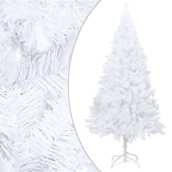 vidaXL Artificial Christmas Tree with Thick Branches White 210 cm PVC