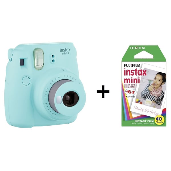 Fujifilm Instax Mini 9 Instant Film Camera Ice Blue + 40 sheets