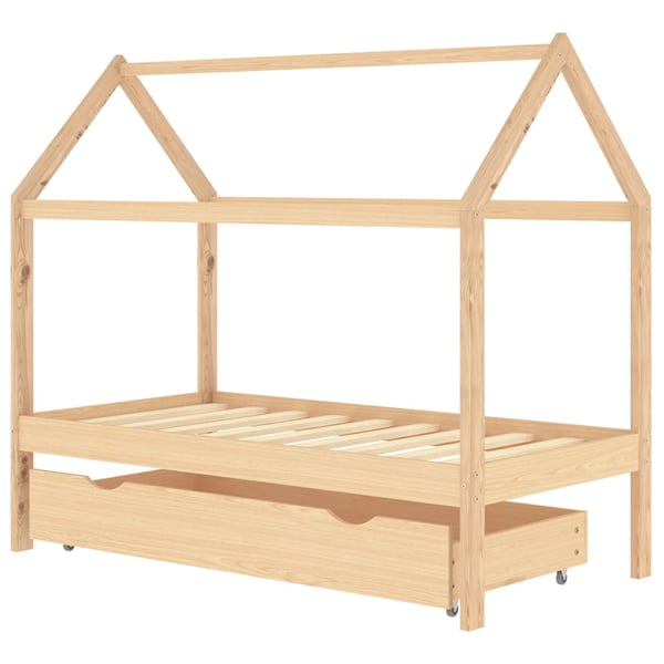 Buy vidaXL Kids Bed Frame with a Drawer Solid Pine Wood 80×160 cm