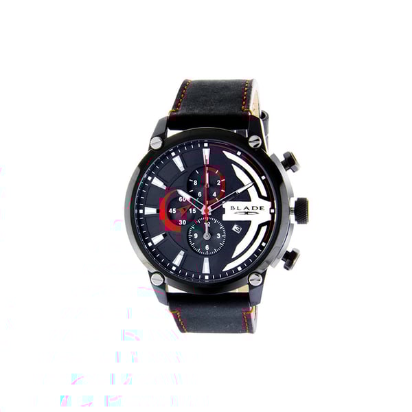 Blade 3595g1nnn Black Ss Case Black Leather Strap Mens Watch
