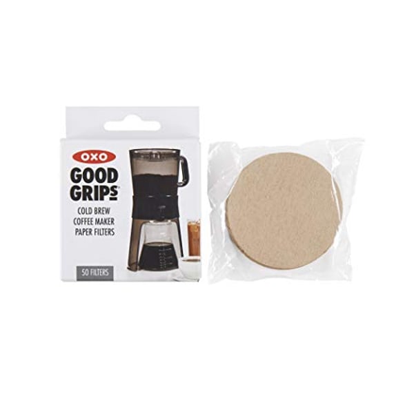 Oxo Good Grips Cold Brew Coffee Maker Replacement Paper Filters, Brown, 50 Per Box