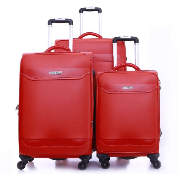 Para John 3pcs Buffalos Trolley Luggage Set Red