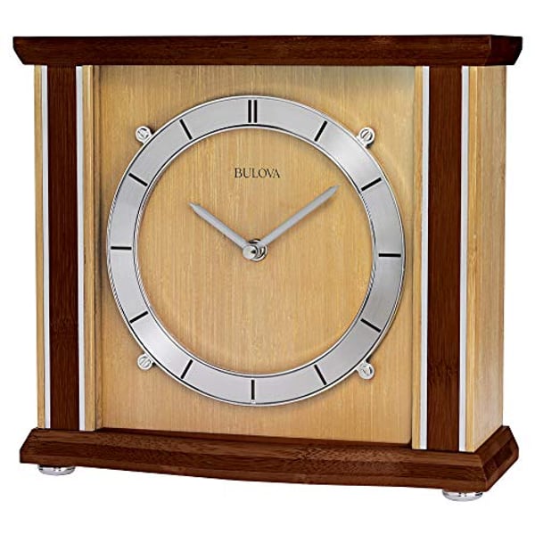 Buy Bulova B1667 Emporia Tabletop Clock, Walnut And Natural Finish