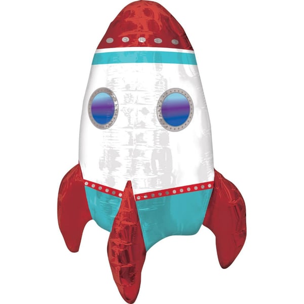 Anagram A75 Rocket Ship Shape Foil Balloon- 21-inch Size- Multicolor Anagram A75 Rocket Ship Shape Foil Balloon- 21-inch Size- Multicolor