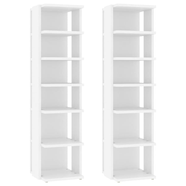 Vidaxl Shoe Cabinets 2 Pcs White 25x27x102 Cm Engineered Wood Vidaxl Shoe Cabinets 2 Pcs White 25x27x102 Cm Engineered Wood