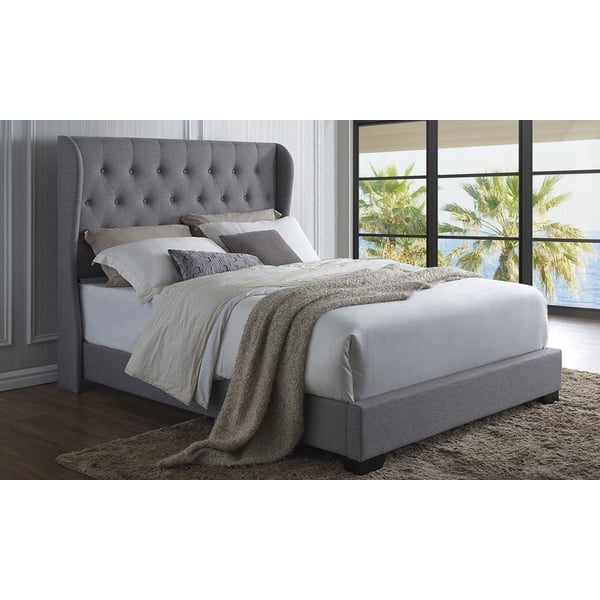 Grey upholstered 2025 bed king