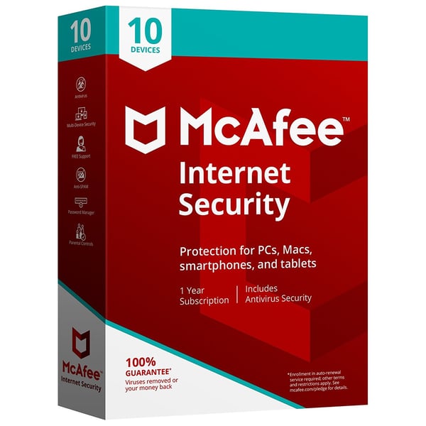 McAfee Internet Security 2018 (1 Year) 10 Devices