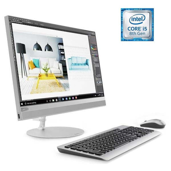 Lenovo ideacentre 520-22ICB All-in-One Desktop - Core i5 1.7GHz 8GB 1TB 2GB Win10 21.5inch FHD Silver