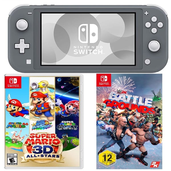 Nintendo Switch Lite 32GB Gaming Console with Super Mario 3D All Stars and W2K Battle Grounds Game