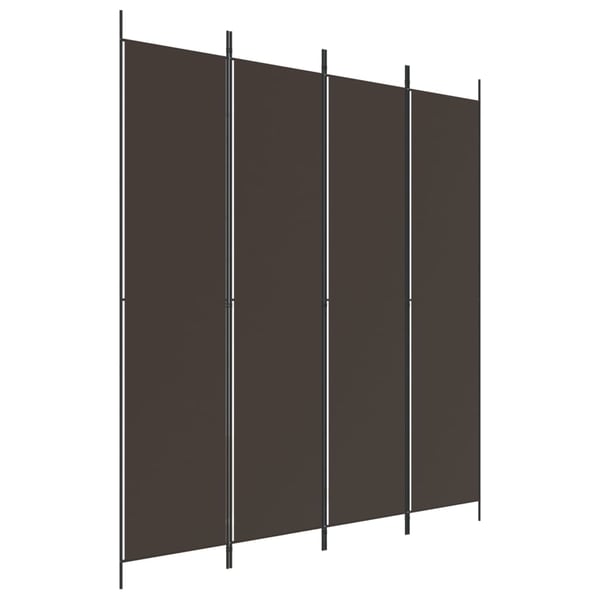 vidaXL 4-Panel Room Divider Brown 200x220 cm Fabric vidaXL 4-Panel Room Divider Brown 200x220 cm Fabric
