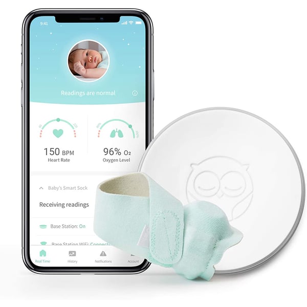 Owlet Smart Sock 2 Baby Oxygen Level And Heart Rate Monitor - Green/white Owlet Smart Sock 2 Baby Oxygen Level And Heart Rate Monitor - Green/white