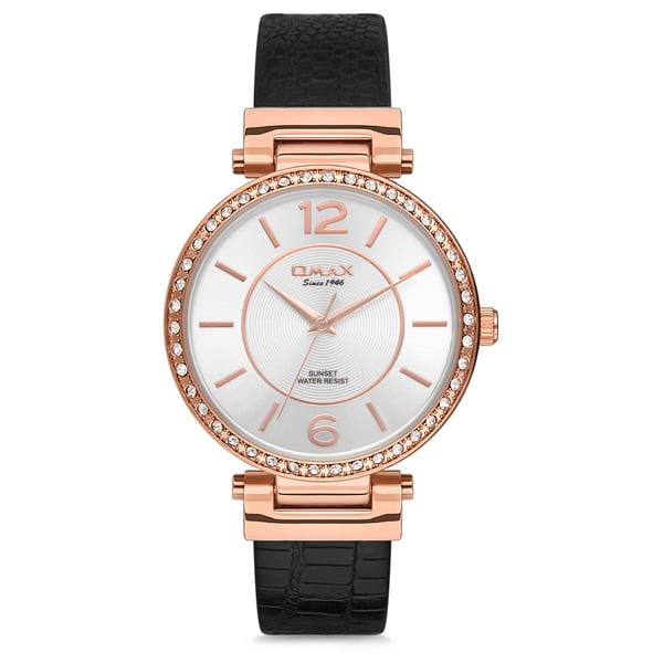 Omax Sunset Series Black Leather Analog Watch For Women SU003R62I Omax Sunset Series Black Leather Analog Watch For Women SU003R62I