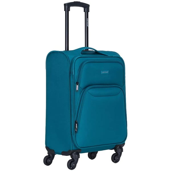VIPTOUR VT-A380 Light Weight Polyester Jacquard Number Lock Single Trolley Luggage, Turquoise - 20 Inches