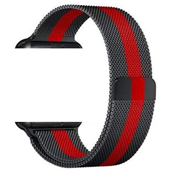 Apple Watch Series 6/SE/5/4/3/2/1 Milanese Replacement Band 42/44mm - Black/Red Apple Watch Series 6/SE/5/4/3/2/1 Milanese Replacement Band 42/44mm - Black/Red