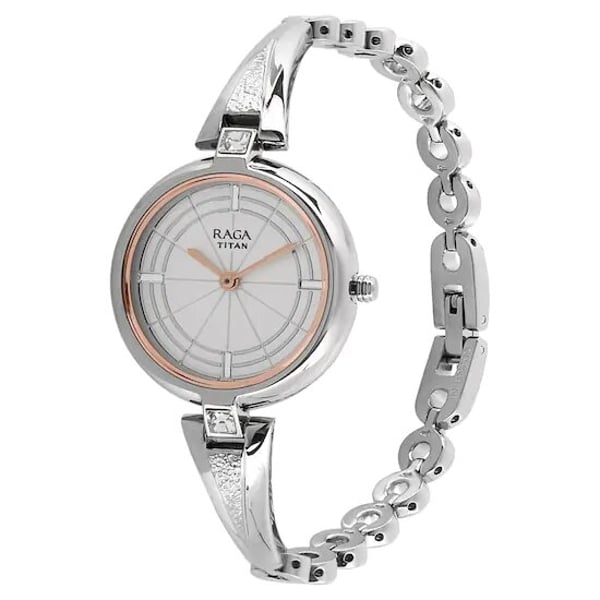 Titan Raga Espana Silver Stainless Steel Analog Women Watch T2581SM01