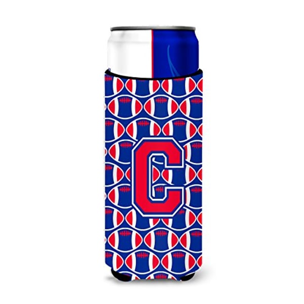 Caroline's Treasures Cj1076-Cmuk Letter C Football Crimson And Yale Blue Ultra Beverage Insulators For Slim Cans, Slim Can, Multicolor