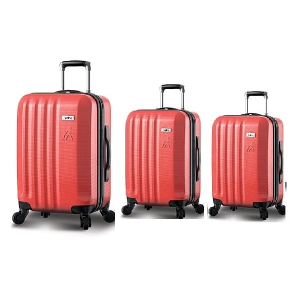 Traveller 24inch ABS 4 Wheel Trolley Hard Cases 3Pcs Red