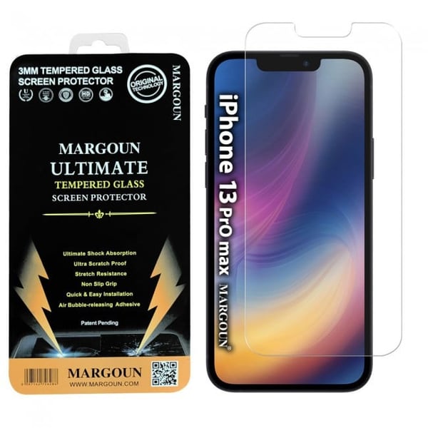 Margoun Tempered Screen Protector Ultimate For iPhone 13 Pro Max Clear