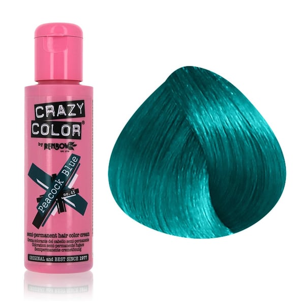 Crazy Color Peacock Blue Semi-permanent Hair Dye 100ml