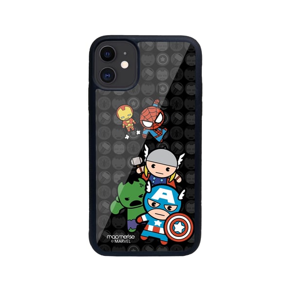 Kawaii Art Marvel Comics - Glass Case for iPhone 11 Kawaii Art Marvel Comics - Glass Case for iPhone 11