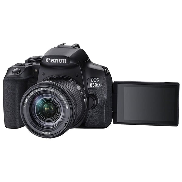 canon eos 850d digital slr camera black with efs 18 55mm is stm