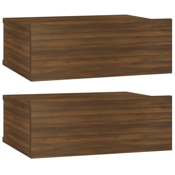 Buy vidaXL Floating Nightstands 2 pcs Brown Oak 40x30x15cm Engineered