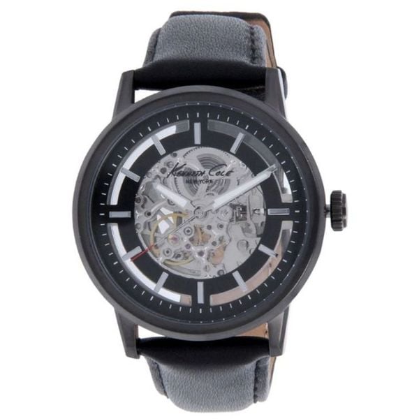 Kenneth Cole 10011601 Automatic Mens Black Leather Gray dial Watch Kenneth Cole 10011601 Automatic Mens Black Leather Gray dial Watch