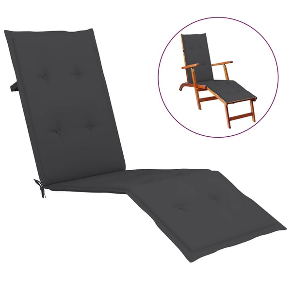 vidaXL Deck Chair Cushion Anthracite (75+105)x50x3 cm vidaXL Deck Chair Cushion Anthracite (75+105)x50x3 cm