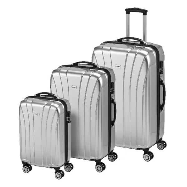 Princess Travellers JAMAICA Luggage Trolley Bag Silver Set Of 3 Princess Travellers JAMAICA Luggage Trolley Bag Silver Set Of 3