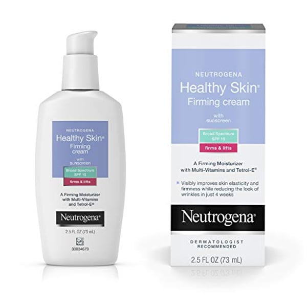 Neutrogena Healthy Skin Glycerin & Green Tea Firming Face Cream Moisturizer & Neck Cream With Spf 15 Sunscreen - Anti Wrinkle Cream Face Moisturizer For Dry Skin & Neck Firming Cream 2.5 Fl. Oz