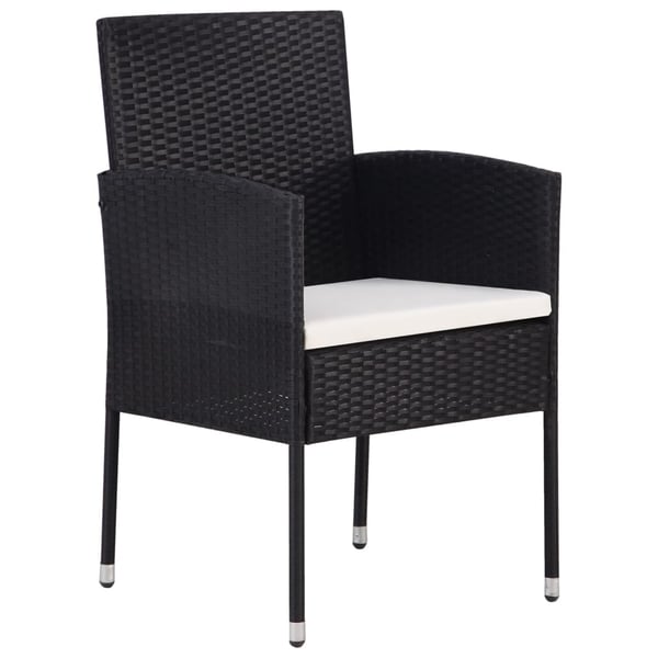 vidaXL 7 Piece Garden Dining Set Poly Rattan Black vidaXL 7 Piece Garden Dining Set Poly Rattan Black