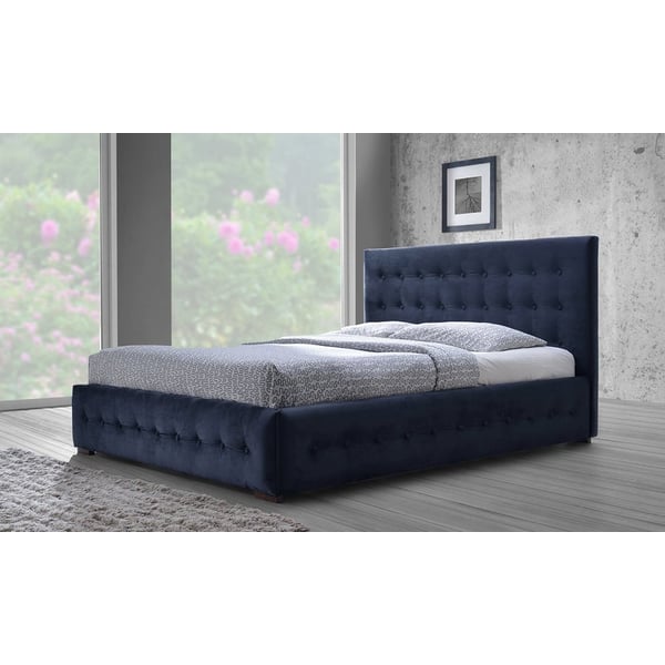 Grey velvet queen shop bed
