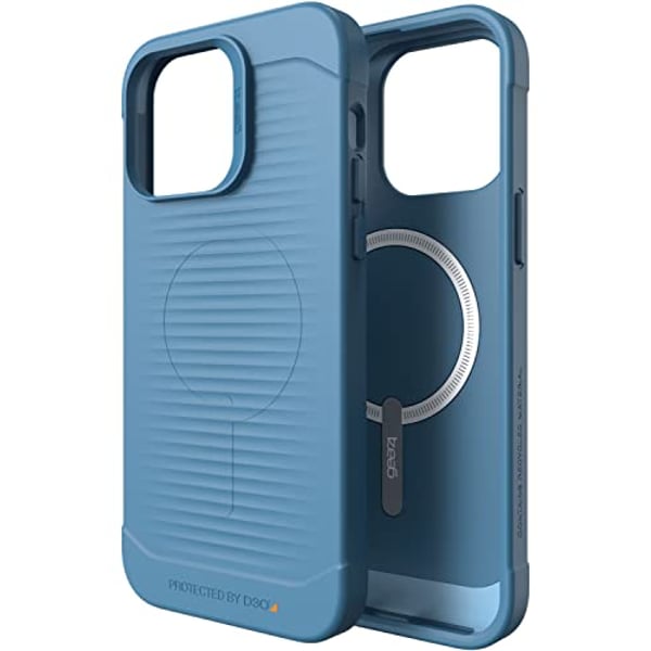 Gear4 Havana Snap designed for iPhone 14 Pro MAX case cover compatible with MagSafe with D3O Impact Protection upto 10 Feet / 3 Meter- Blue