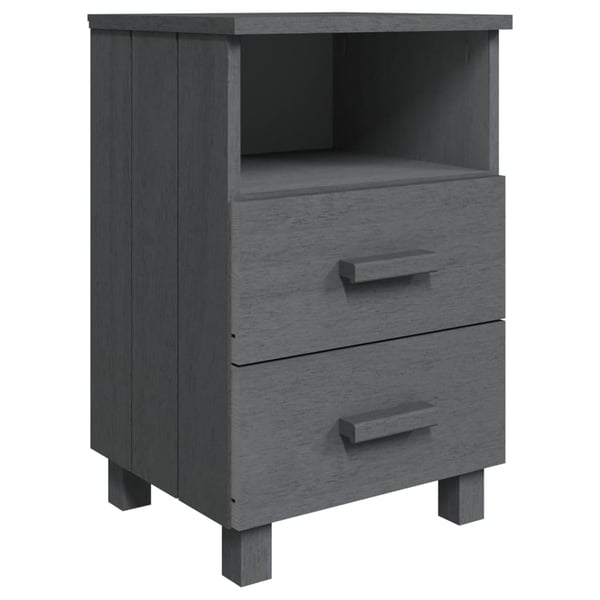 Vidaxl Bedside Cabinet Dark Grey 40x35x62 Cm Solid Wood Pine