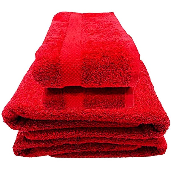 Buy Cotton Red 2 Bath and 2 Hand Towels 70*140, 50*100 cm Online in UAE