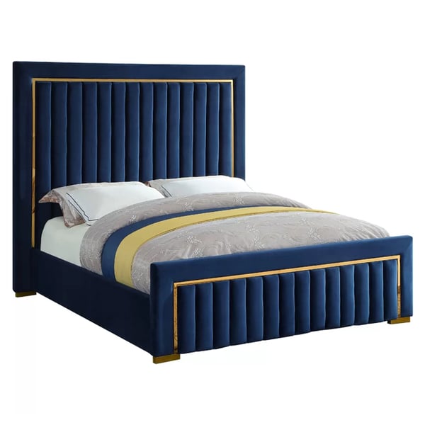 Asghar Furniture - Glam Velvet Bed - Royal Blue, Super King Without Mattress Asghar Furniture - Glam Velvet Bed - Royal Blue, Super King Without Mattress