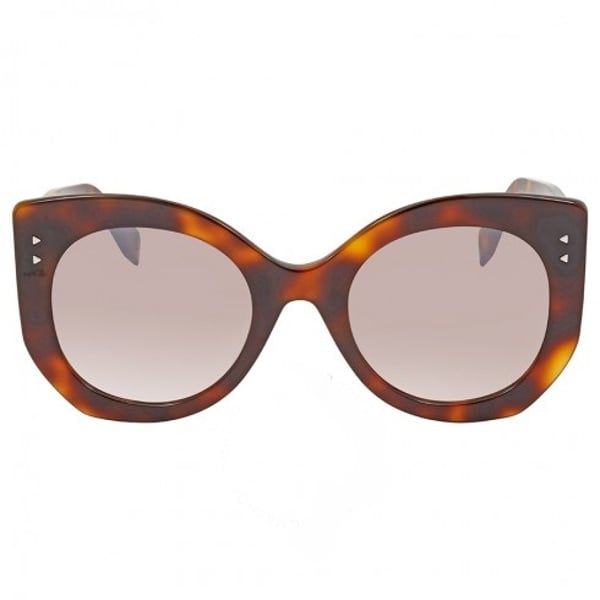 Fendi FN-0265/S-08652NQ Cat Eye Acetate Plastic Havana Women Sunglasses
