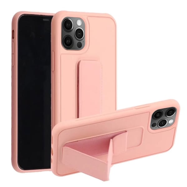 Margoun case for iPhone 14 Pro Max with Hand Grip Foldable Magnetic Kickstand Wrist Strap Finger Grip Cover 6.7 inch Light Pink