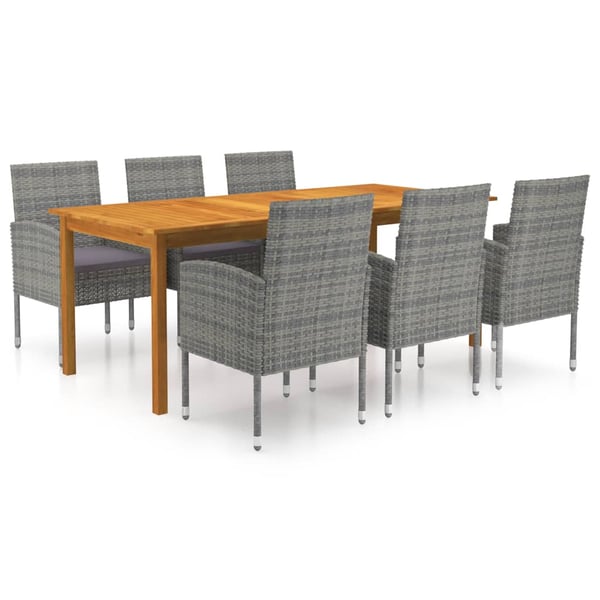 vidaXL 7 Piece Garden Dining Set Grey vidaXL 7 Piece Garden Dining Set Grey