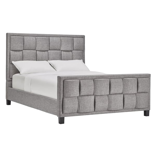 Upholstered Cotton and Polyester Bed Frame Super King without Mattress Grey