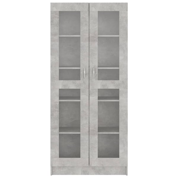 vidaXL Vitrine Cabinet Concrete Grey 82.5x30.5x185.5 cm Engineered Wood