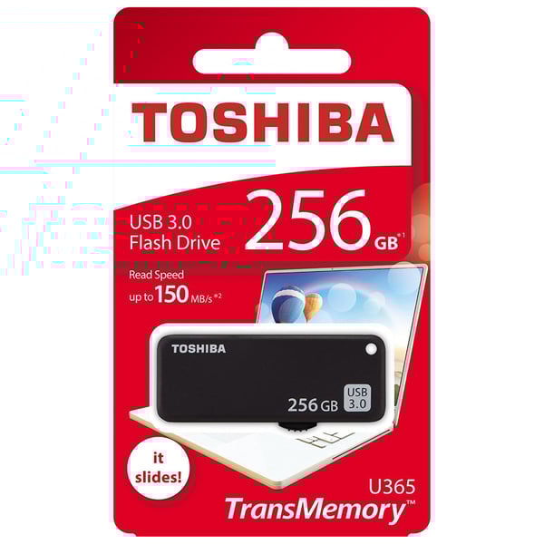 Toshiba U365 Trans Memory USB Flash Drive 256GB Black THNU365K2560E4 Toshiba U365 Trans Memory USB Flash Drive 256GB Black THNU365K2560E4
