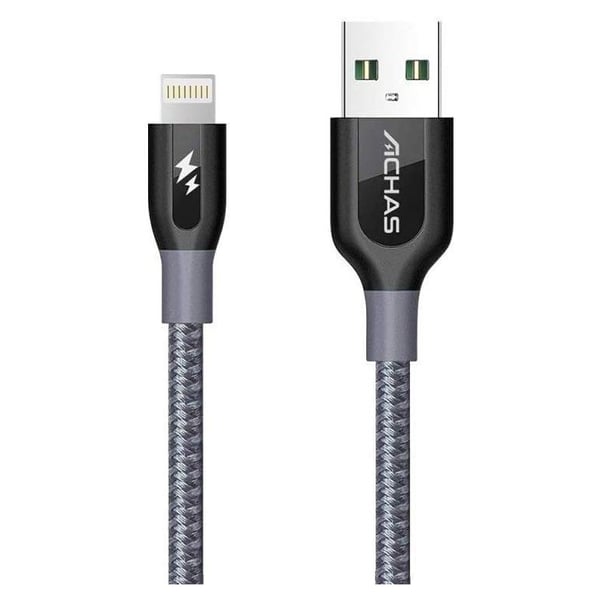 Achas Lightning Cable 1m Black Achas Lightning Cable 1m Black