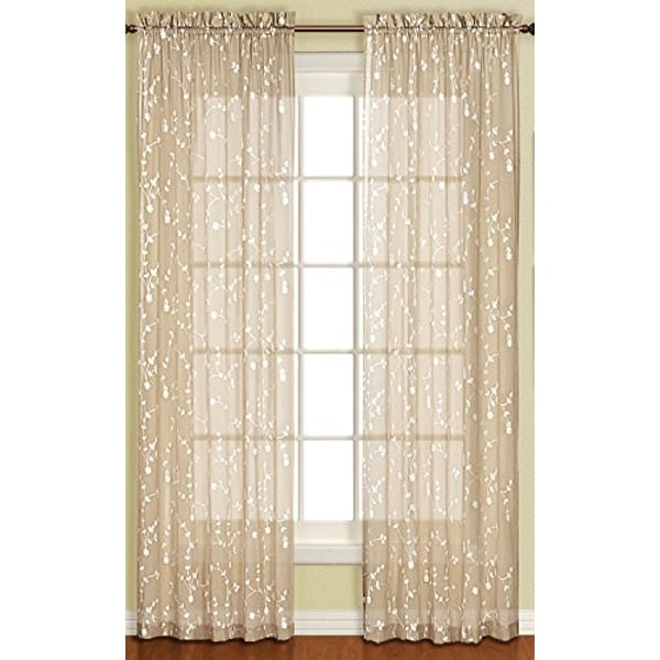 United Curtain Savannah Window Curtain Panel, 51 By 84-Inch, Taupe