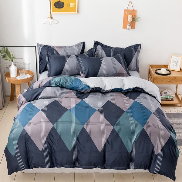 Buy RISHAHOME 6 Pc Double Size Duvet Cover Set 200×230 cm Americano